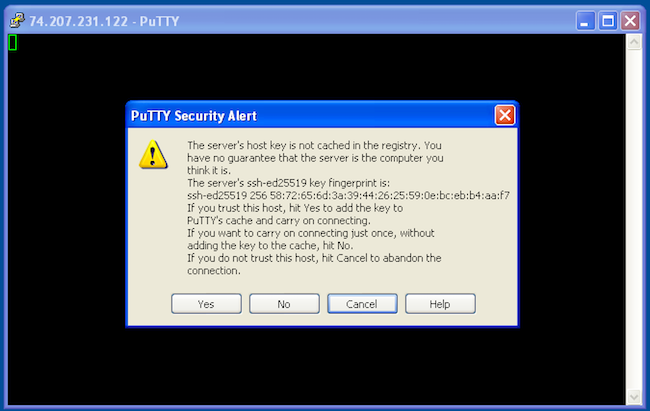 PuTTY verify SSH fingerprint