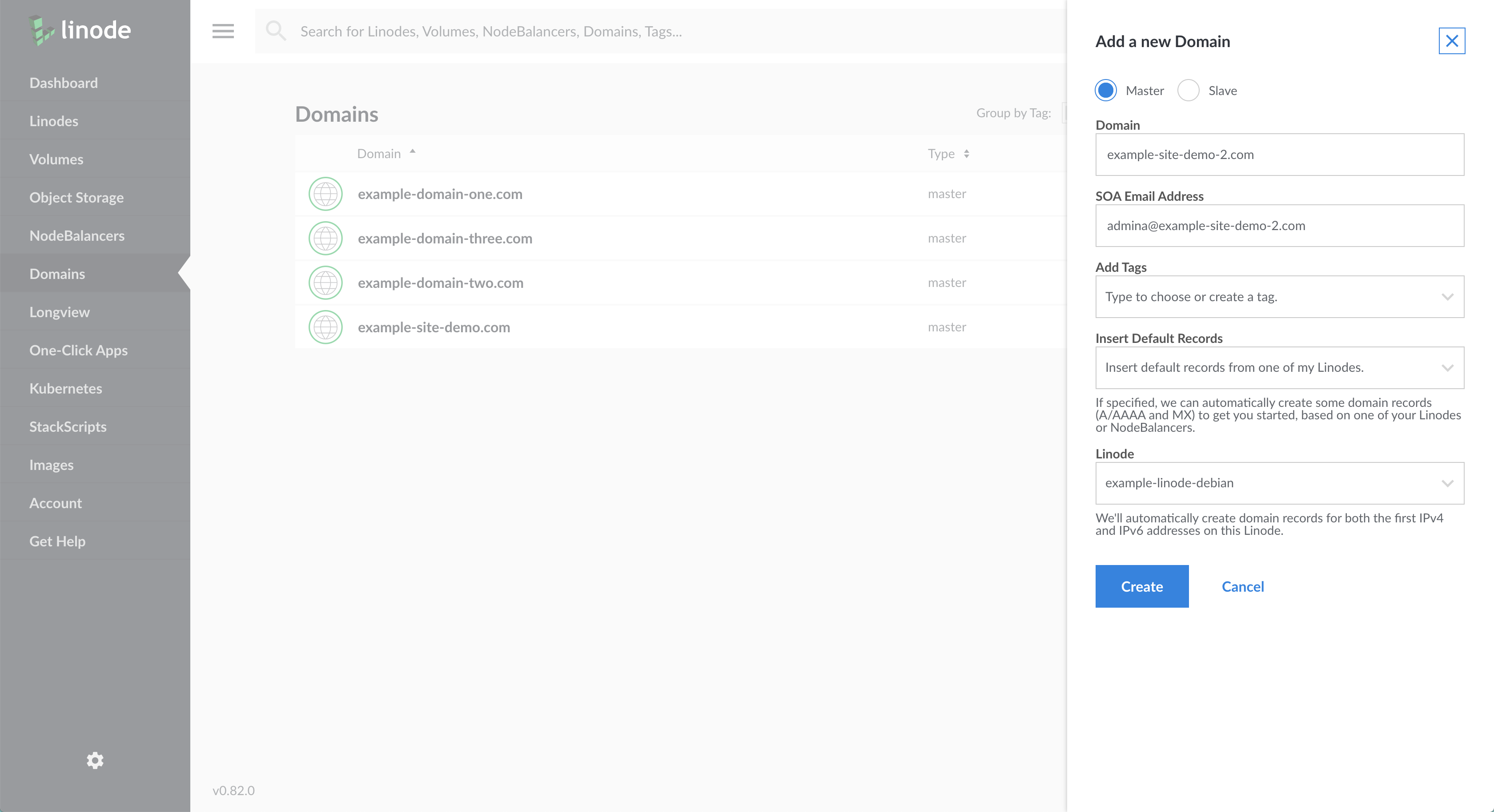 This page let's you add a new domain. This page lets you add a new domain