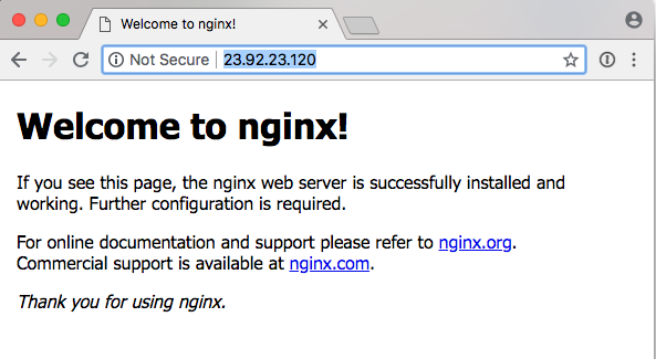 Viewing the NodeBalancer-driven web site in a browser.